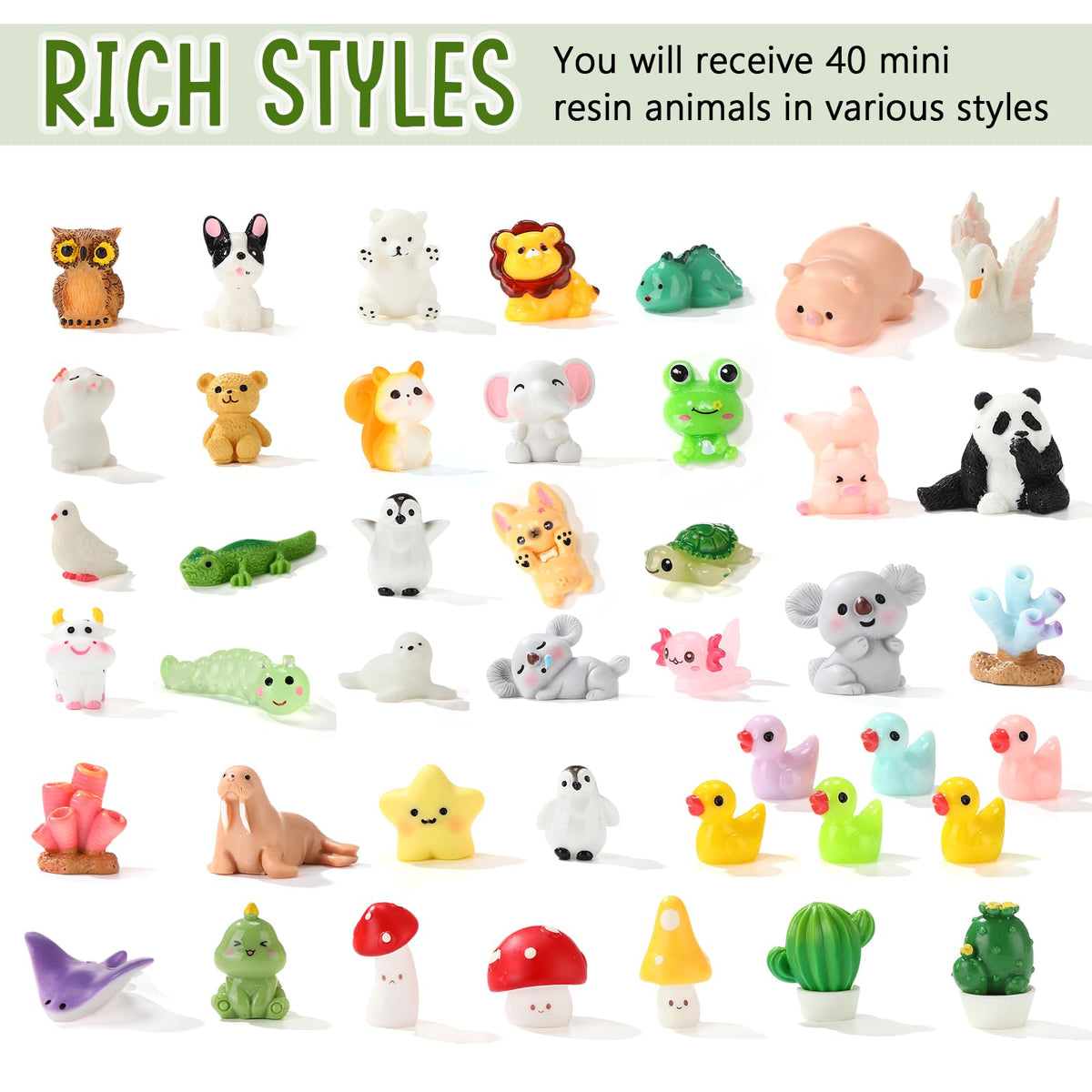 Wonderjune 40 Sets Pocket Hug Bulk Gift Mini Resin Animals Small Teacher Thank You Gifts Inspirational Pocket Hug Card Emotional Appreciation for Teacher Coworker Employee Team Staff Friend (Lovely)