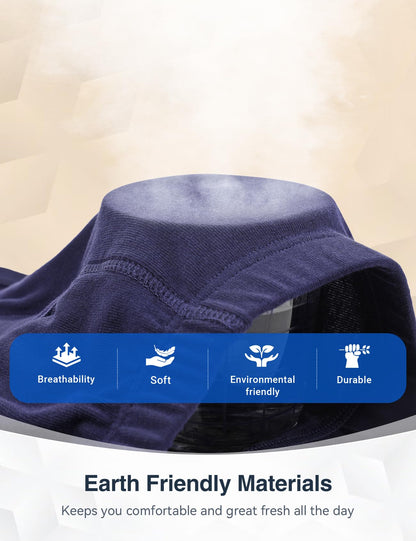 3 Pcs Men’s Incontinence Pants Incontinence Boxer Brief with Absorbent Pad 300 ML Urine Volume Cotton Washable Reusable Leakproof Incontinence Pants for Men Blue Size XL