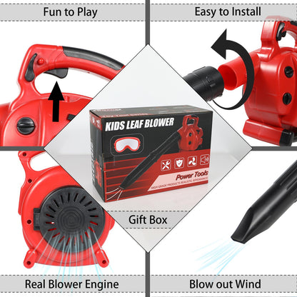 Sistracia Kids Leaf Blower Toy Tool Pretend Play Series, Toy Leaf Blower for Kids That Really Works, Outdoor Preschool Gardening Kids Tool Toy Set Gift for Boys & Girls