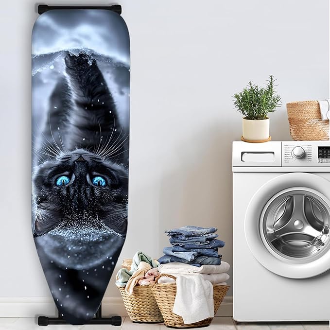 Nuxovilar Snowy Black Cat with Blue Eyes Ironing Board Cover, 15 * 54inch