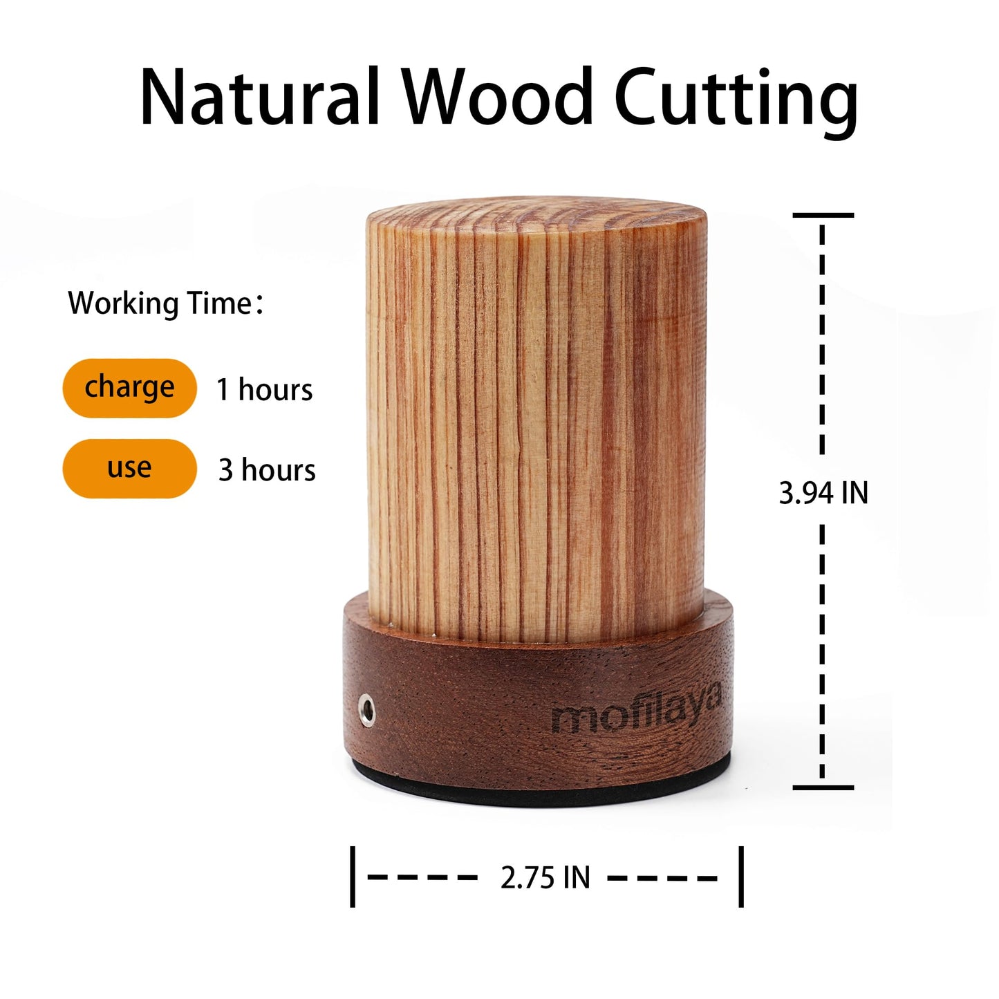 mofilaya LED Night Light Wood -100% Handmade Cordless Lamp Rechargeable USB Battery Operated,Warm Mood Light,Small Touch Night Light for Bedroom,Travel,Living Room,Dormitory