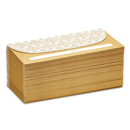 Juvale Money Envelopes for Cash - Cash Gift & Money Saving Envelopes - Secure Adhesive Seal & Floral Design - 7 x 3 In, Gold, 100 Pack