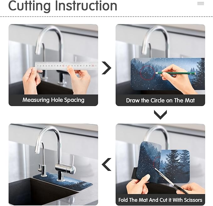 Kitchen Sink Splash Guard 2 PCS 30 Inch Sink Faucet Mat Splash Guard