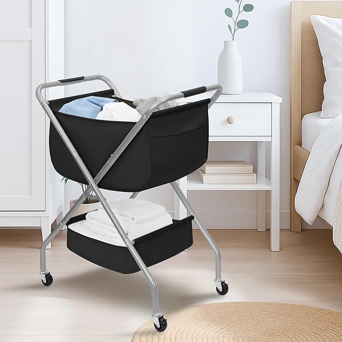 STORAGE MANIAC Collapsible Laundry Cart