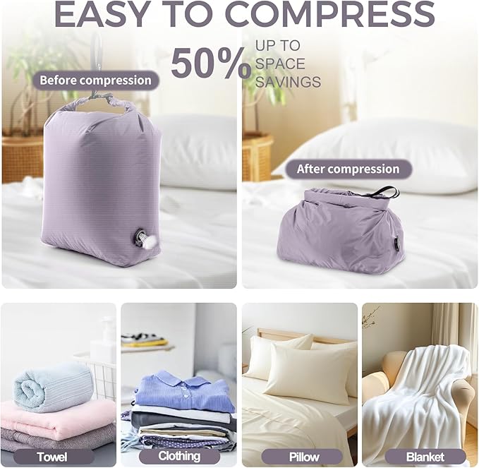 Travel Laundry Bag, Vacuum Compression Dirty Clothes Travel Bag Waterproof Wet