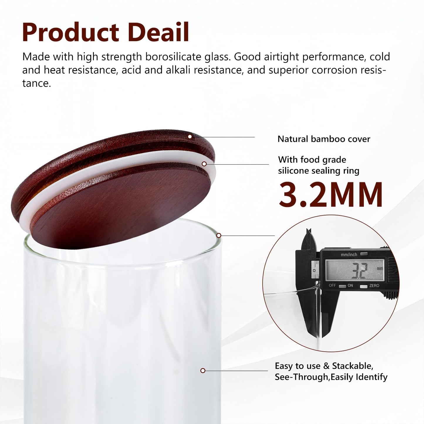 ZOMUIA Glass Coffee Containers Airtight Coffee Bean Storage Canisters with Shelf, 3Pcs 44oz Coffee Station Organizer, Kitchen Food Storage Jars for Sugar, Candy, Oats, Nuts (Retro)
