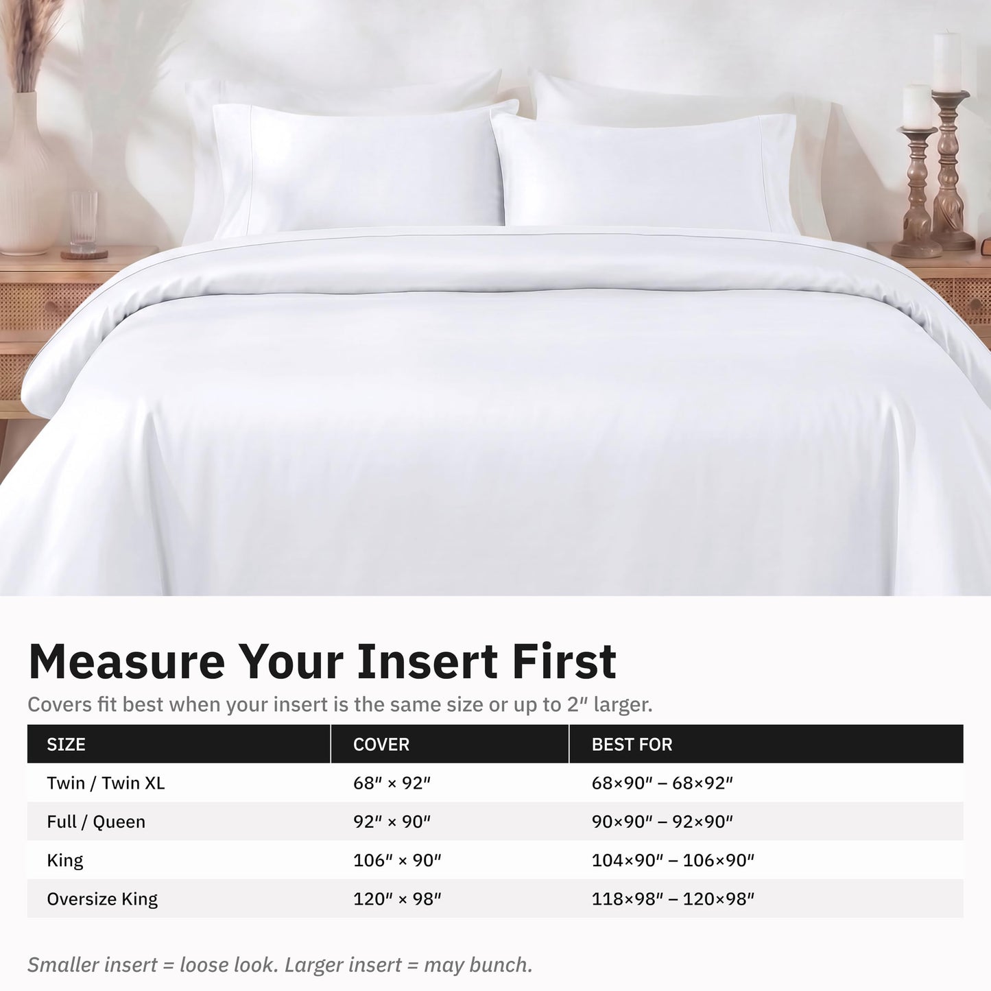 California Design Den 3 Pc White King Duvet Cover Set - Winner Good Housekeeping Best Bedding Awards 2025, 400 Thread Count Sateen, 100% Cotton Duvet Cover Set, Button Closure, Corner Ties - White