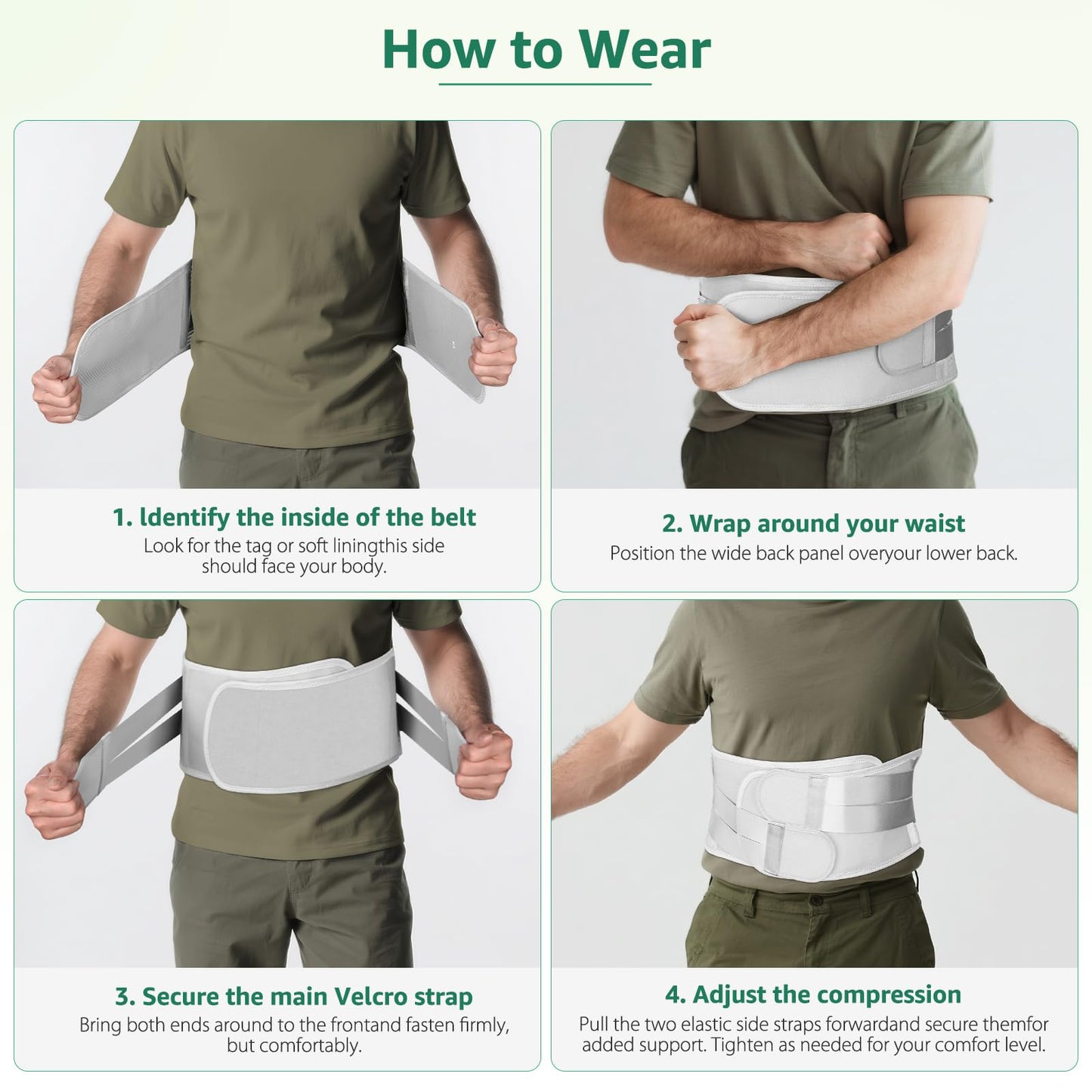 Sohveta Lower Back Support Brace for Pain – Adjustable Lumbar Belt with 5 Steel Supports, Breathable Waist Support for Men & Women, Everyday Comfort, Gift Box (Gray)