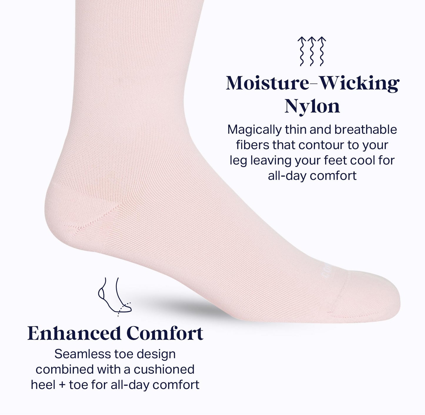 COMRAD | Premium and Stylish Compression Socks for Multipurpose Wear - Pink - Large