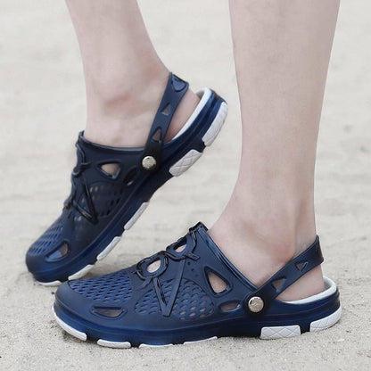 Mens Clogs Lightweight Garden Sandals Breathable Clogs for Men Summer Slippers Casual Mules Outdoor Pool Beach Yard Blue Size UK 10