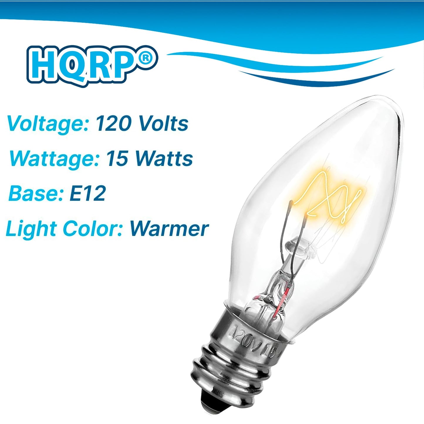 HQRP 2-Pack 15W 120V Light Bulbs for Natural Salt Lamps Compatible with LEVOIT HemingWeigh SMAGREHO Salt Lamp Natural Himilian Hymalain Pink Salt Rock Lamps