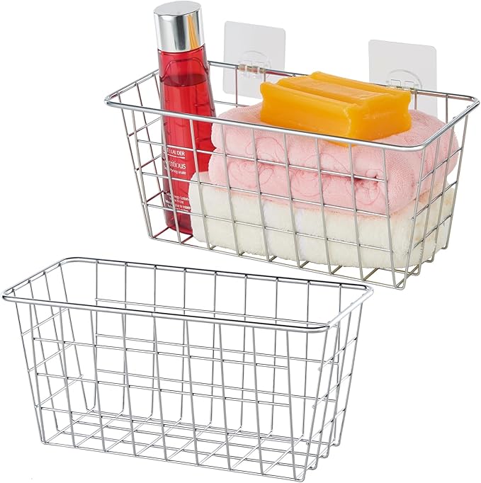 2 Pack Hanging Storage Basket, Bathroom Basket, Household Goods,