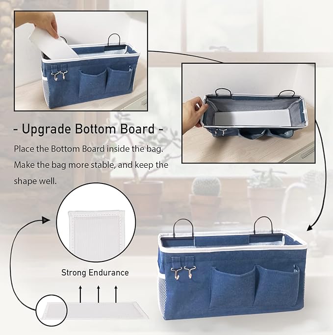 3pcs Large Wall Hanging Organizer Bag, Linen Fabric Door Hanging Storage Baskets
