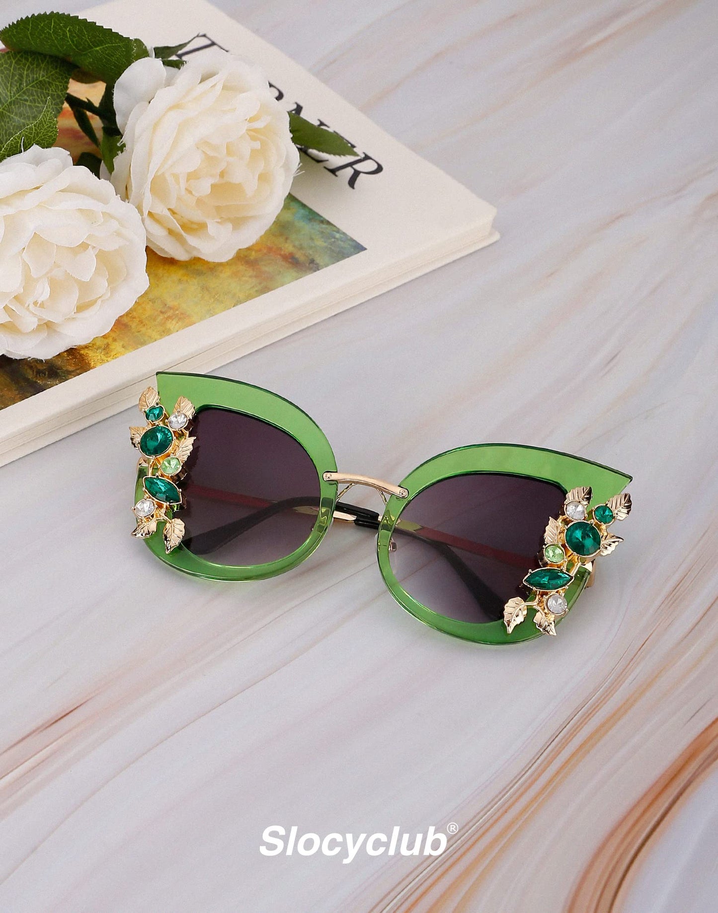 Slocyclub Halloween Glasses Jeweled Sunglasses, Funky Butterfly Shaped Sunglasses, Oversized Rhinestone Sunglasses for Women, Unique Sunglasses with UV400 Protection, Colorful Fun Sunglasses