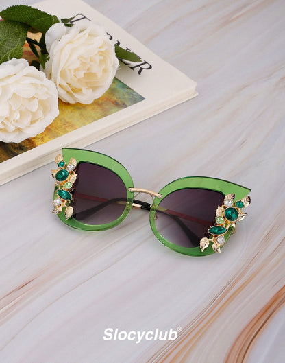 Slocyclub Halloween Glasses Jeweled Sunglasses, Funky Butterfly Shaped Sunglasses, Oversized Rhinestone Sunglasses for Women, Unique Sunglasses with UV400 Protection, Colorful Fun Sunglasses