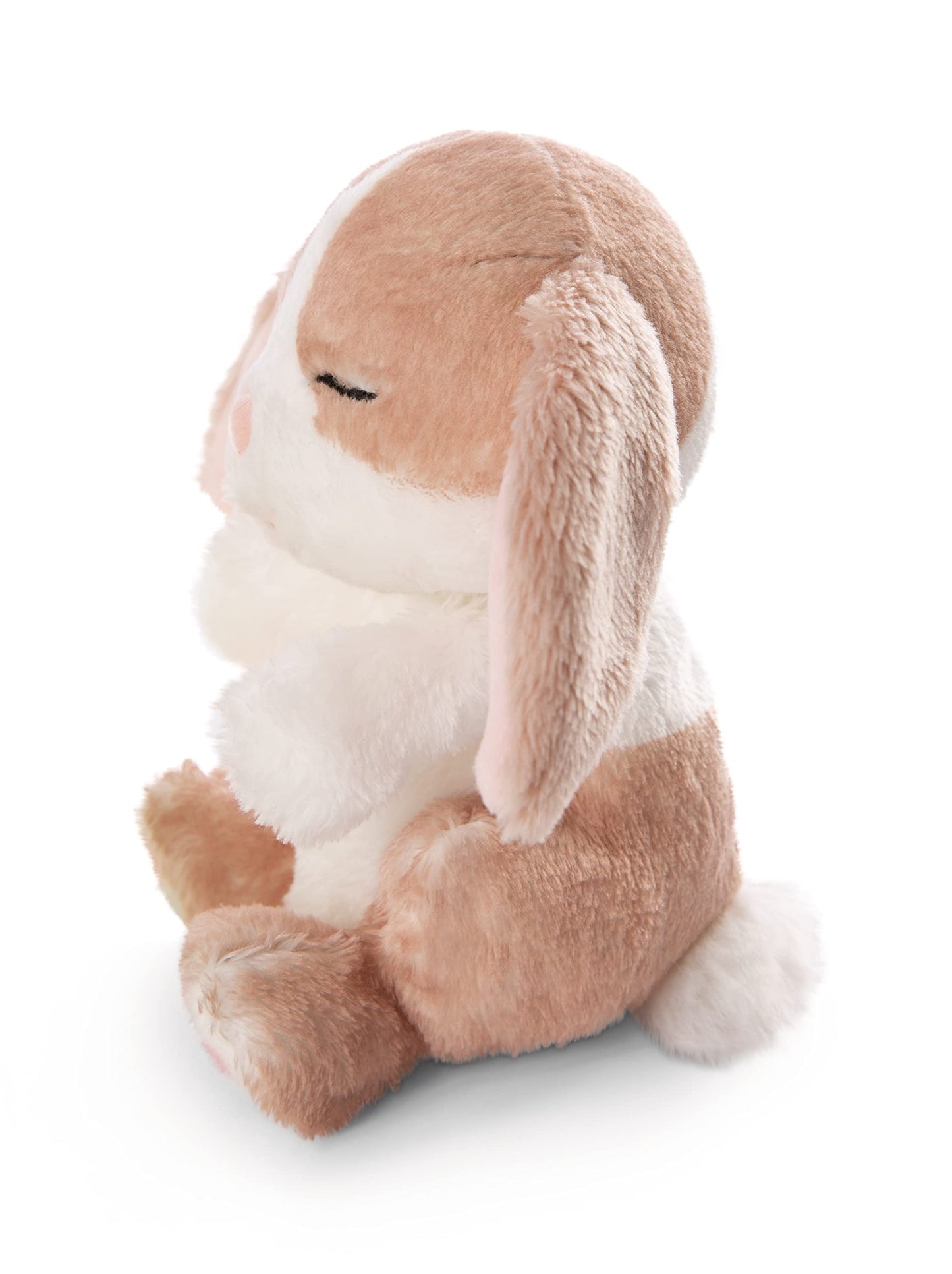 NICI Soft Toy Sleeping Pets Bunny cappuccino in green basket 12cm