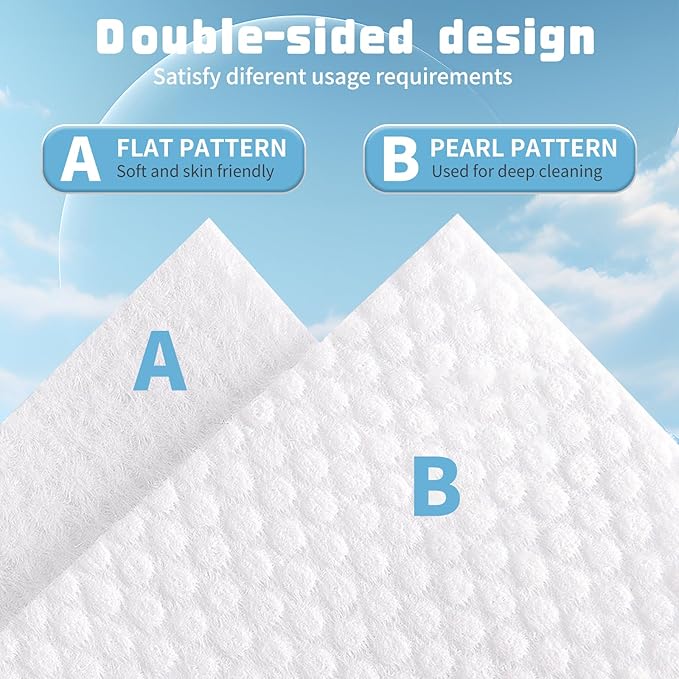 100 Count Disposable Face Towel, Biodegradable Facial Dry Wipes, Super Soft &