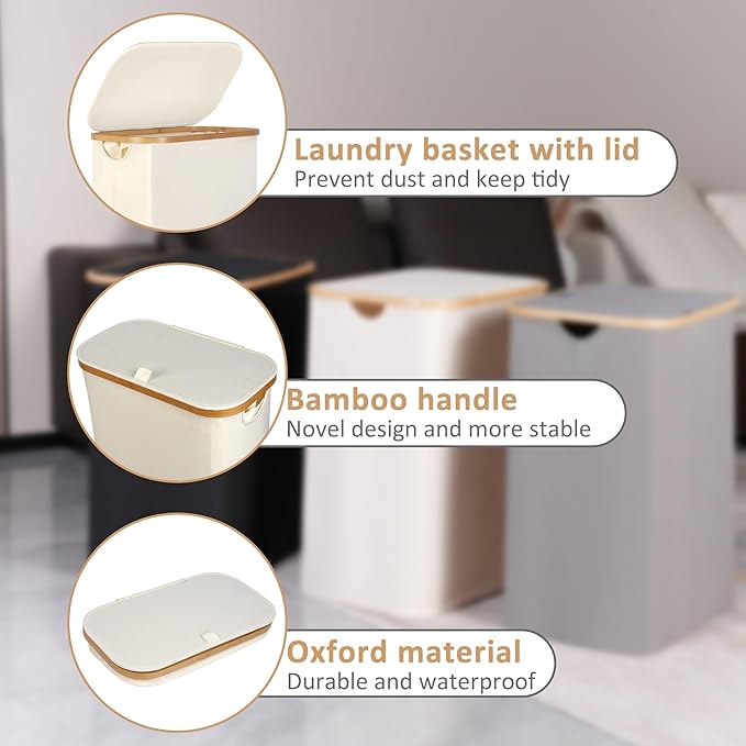 65L Slim Laundry Hamper, Narrow Laundry Basket