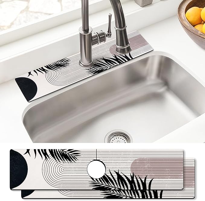 Sink Faucet Absorbing Mat, 2 Pack Drying Mat Around Faucet Sink Splash Guard