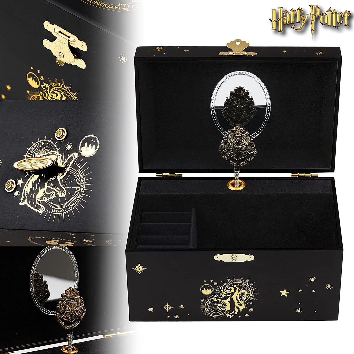 Harry Potter Jewelry Box, Musical Box Storage with Spinning Hogwarts Crest