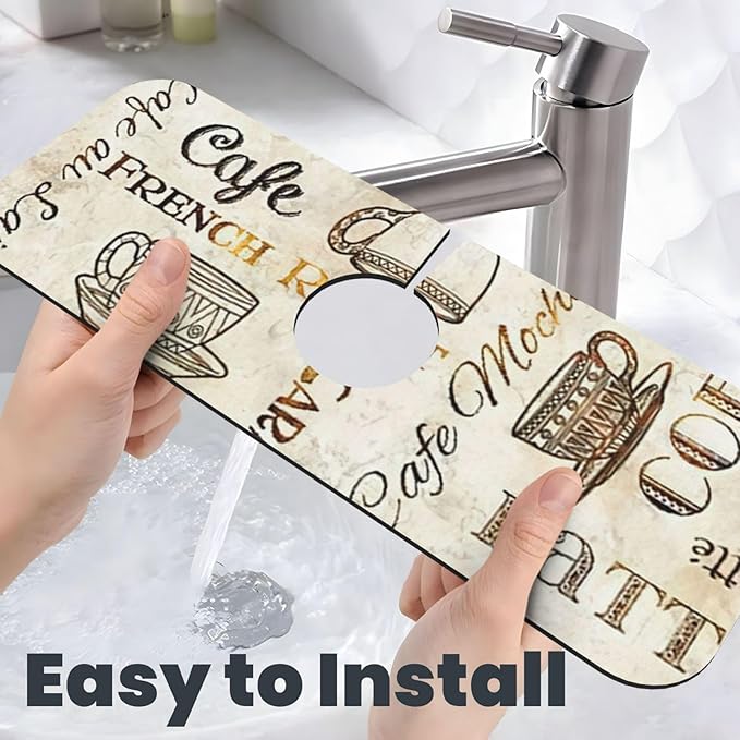 2Pcs Dish Drying Mats Faucet Mats Sets Large Size Coffee Mats Sink Faucet Mat