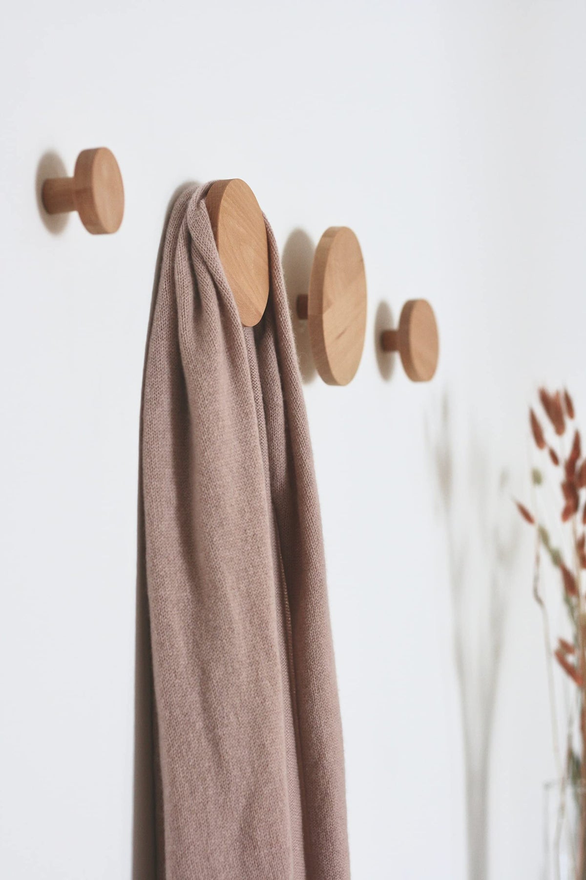 anaan Bubble Wood Wall Hooks Modern Decorative Coat Hooks for Wall Set of 4
