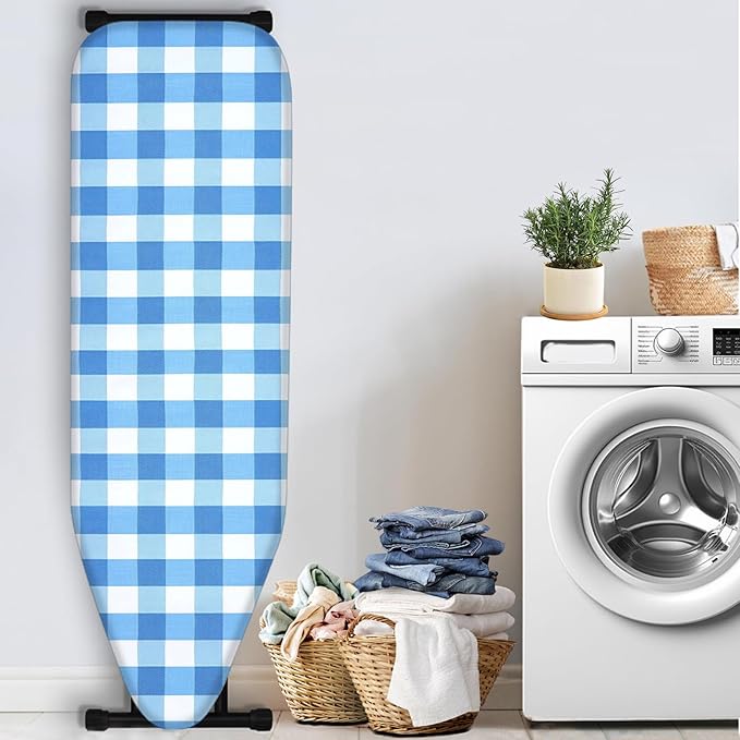 Nuxovilar Blue and White Gingham Ironing Board Cover, This Cover Fits Most