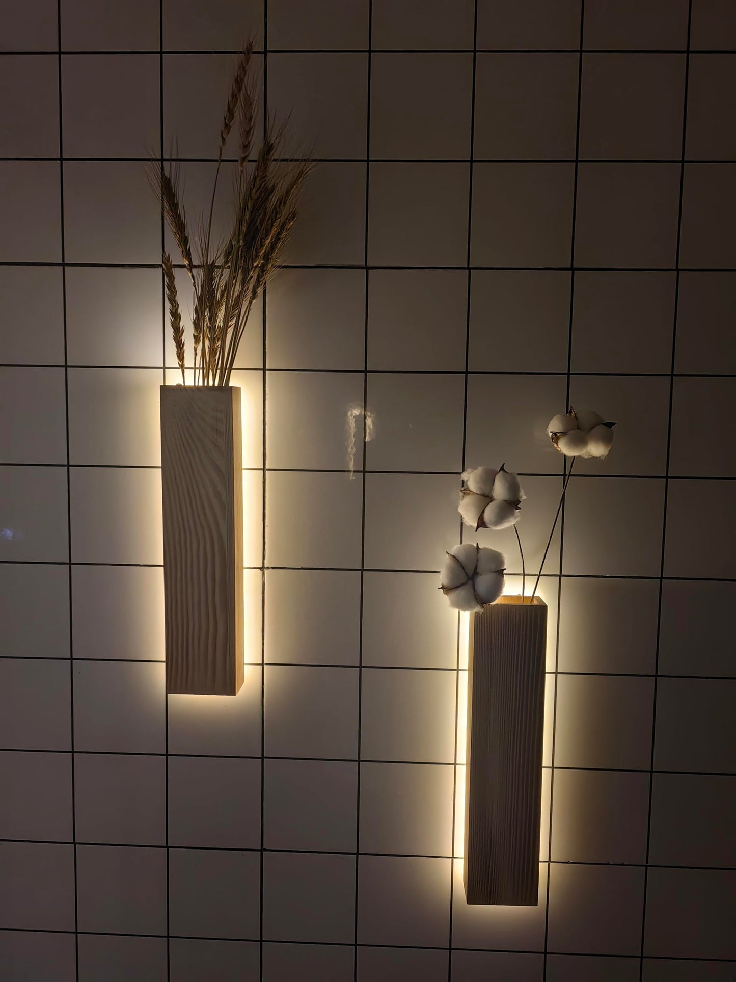 Artificial Eucalyptus with LED Lights Wall Planters Rustic Wall Decor with Lights Wall Sconces Fake Vines for Room Decor Home Bedroom Living Room Bathroom Hanging Vase for Dried Flowers Faux Plants