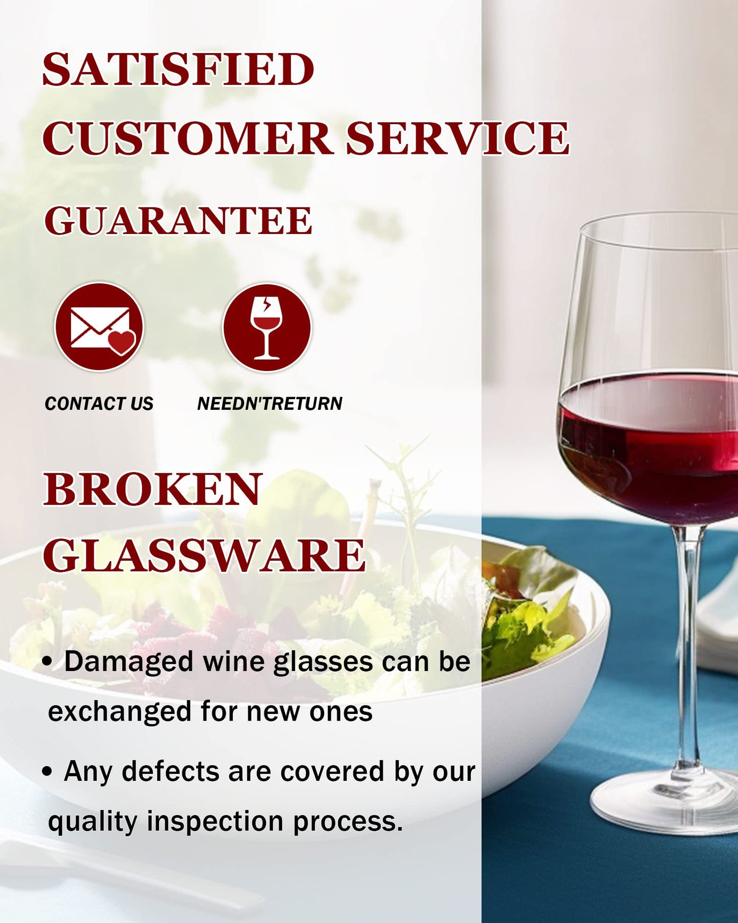 JBHO Hand Blown Italian Style Crystal Burgundy Wine Glasses - Lead-Free Premium Crystal Clear Glass - Set of 2-21 Ounce - Gift-Box for any Occasion