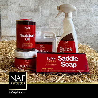 NAF Leather Soft Soap 450g – Glycerine-Based Saddle Soap for Leather Care – Cleans, Conditions & Preserves Tack – Easy-to-Use with Sponge Included