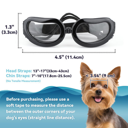 PETLESO Dog Sunglasses for Small Dogs Waterproof Anti-UV Protective Glasses for Small Dogs - Transparent
