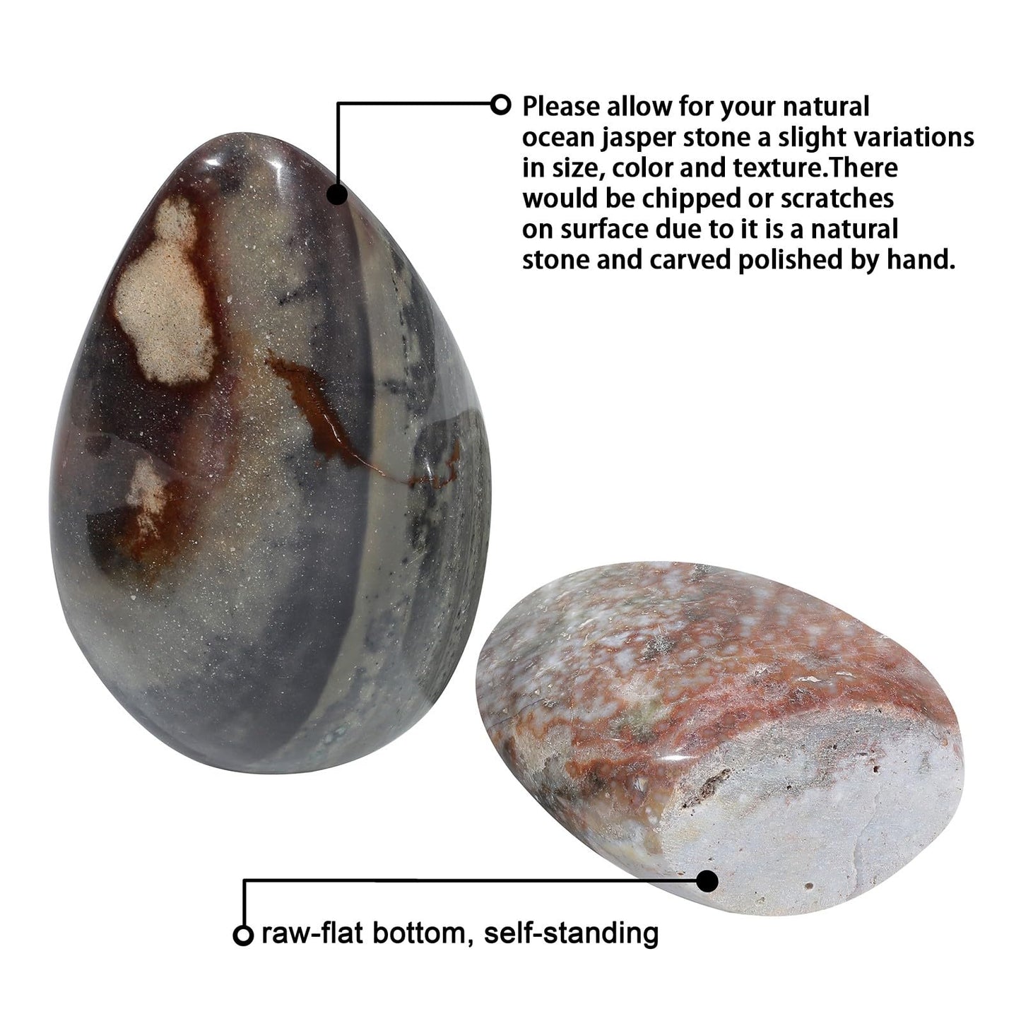 mookaitedecor Natural Ocean Jasper Crystal Specimen, Irregular Self Standing Polished Healing Stone for Meditation Home Office Decor, 1.01-1.5 LB