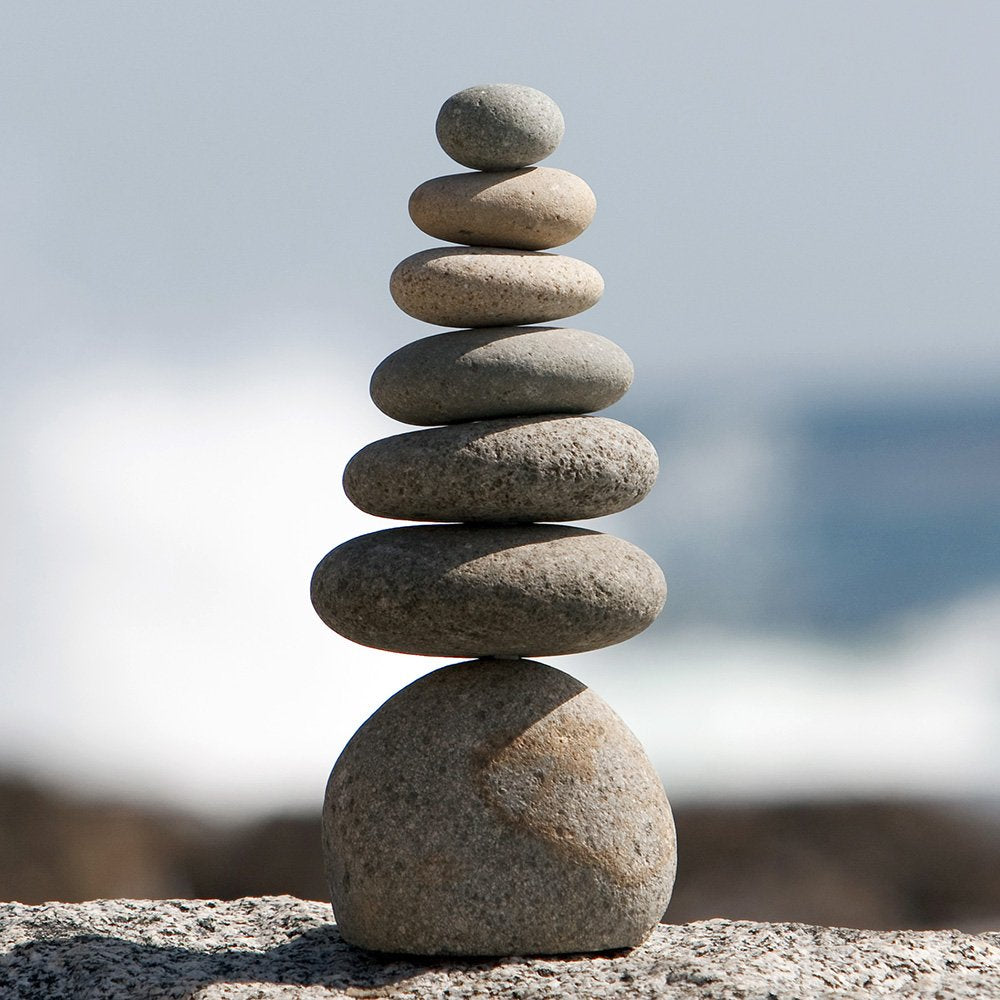 Garden Age Supply Natural River Rocks Stacked Stone Balanced Rock Cairn Sculpture - Zen Stones Meditation Cairn (Septuple)