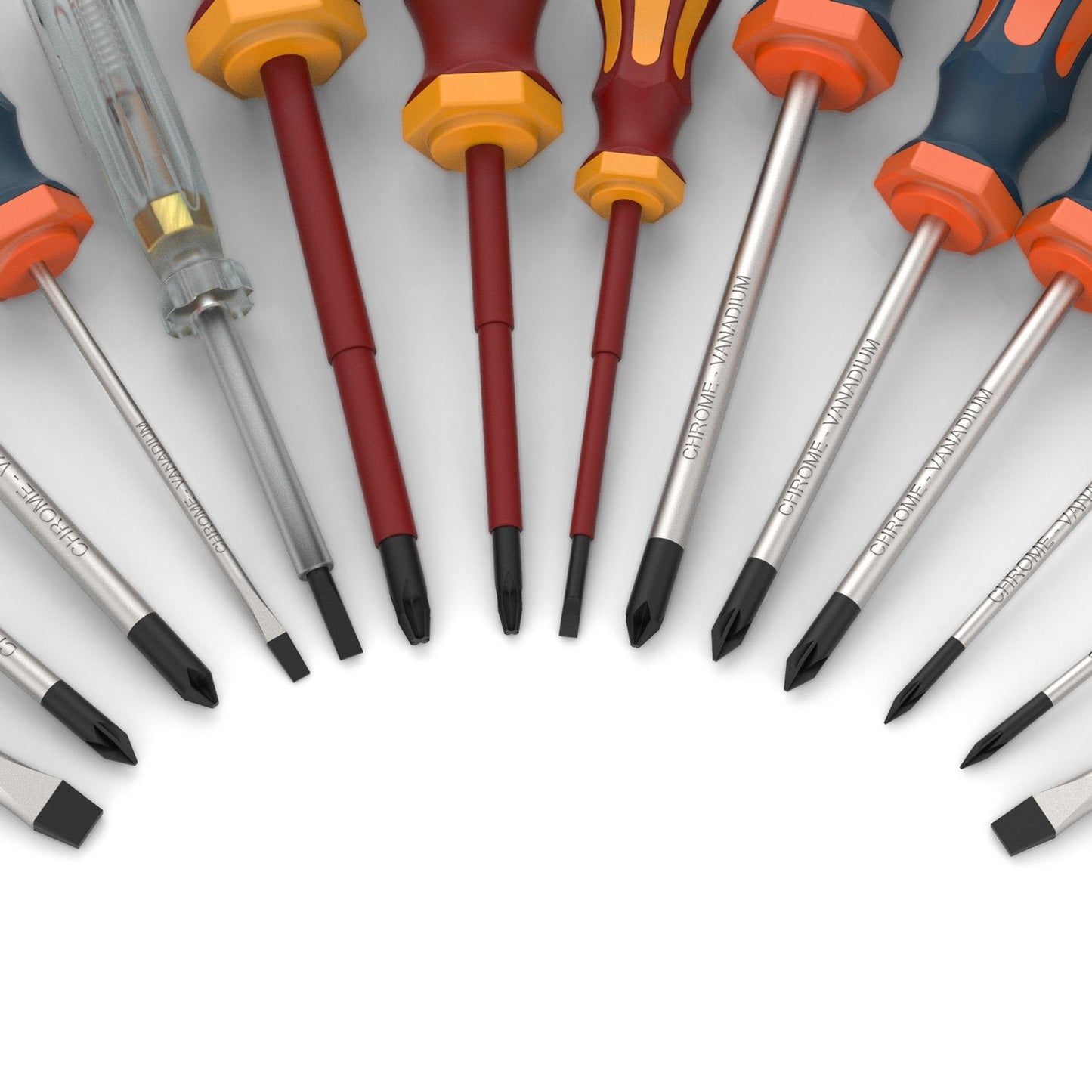 Presch Screwdriver Set 14 pcs - Magnetic Screwdriver Set with PH, Pozidrive, VDE Screwdrivers, Voltage Tester and Holder - Screw Driver Kit