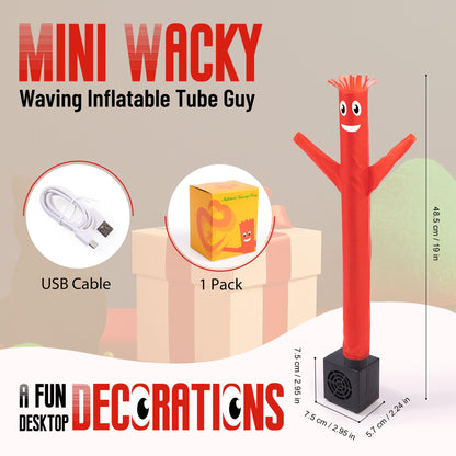 Mealivos Mini Wacky Waving Inflatable Tube Guy with Blower Mini Inflatable Tube Man for Desktop Decor Easter Basket Stuffers White Elephant Gift for Birthdays Party Store Office(Red)