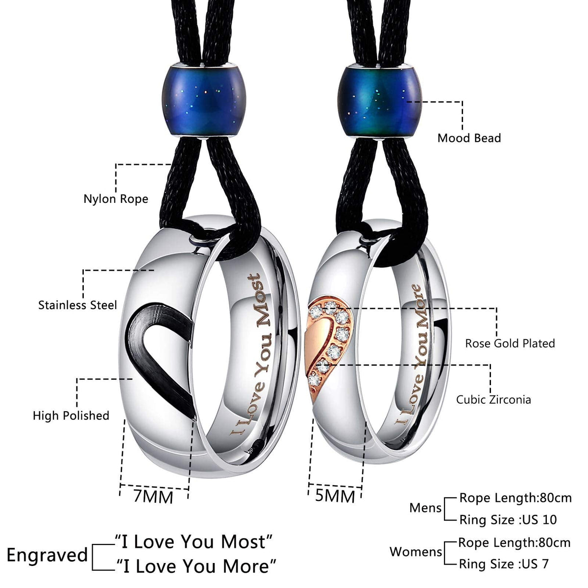 Aienid Love Necklace Silver,Puzzle Heart Pendant Necklace Stainless Steel Engagement Gifts for Couples