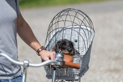 TRIXIE Bicycle Basket With Lattice for Rack, Willow/Metal, 35 x 49 x 55 cm, Grey, 2.259 kg