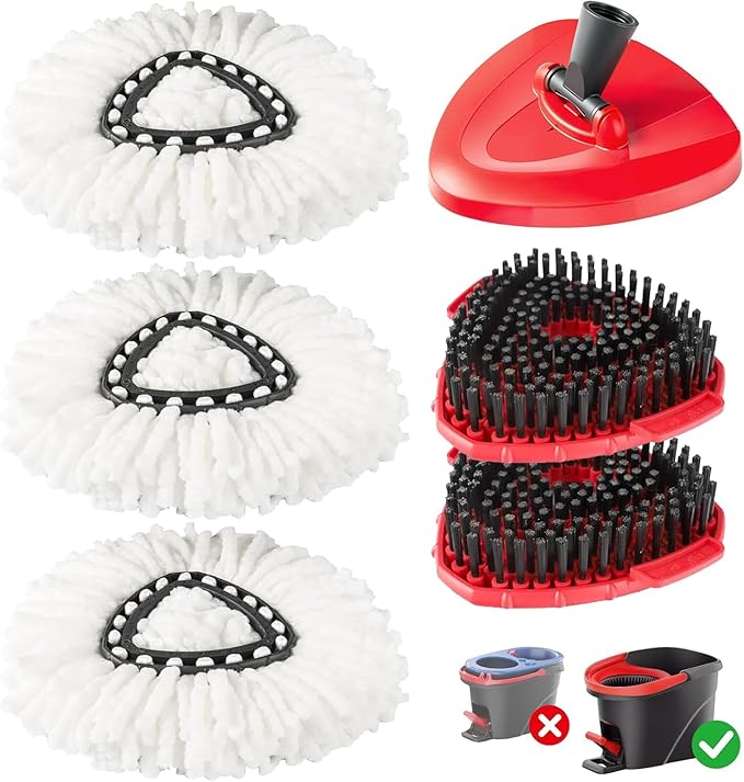 6-in-1 Mop Heads Replacements for O Cedar EasyWring 1 Tank System, Includes 1