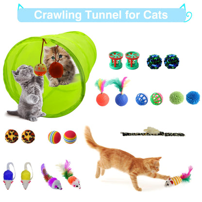 BERXOL 47PCS Kitten Essentials Starter Kit, Ideal for Cats Under 6 Months, Featuring 21-Piece Toy Set, Bed, Carrier, Litter Box, Bowls & More, Perfect for New Cat Owners - Blue