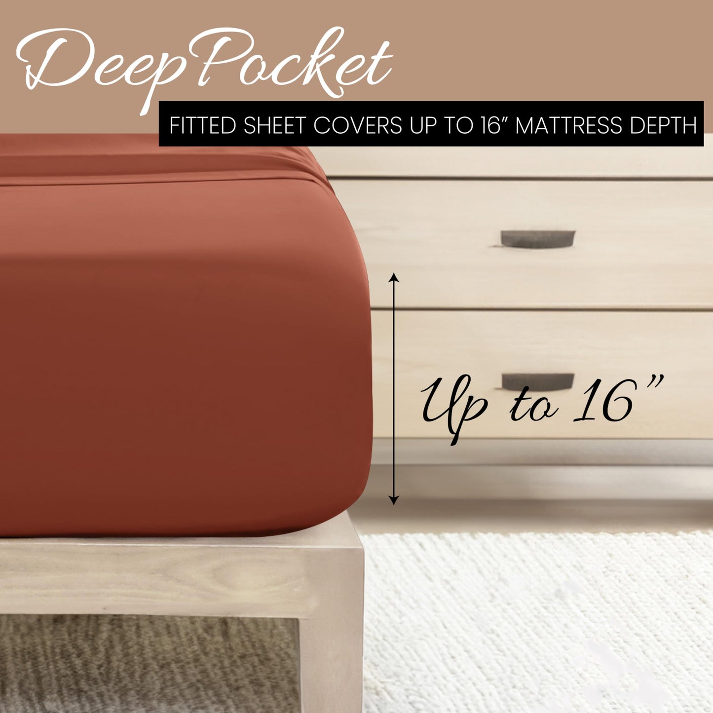Linen Market Bed Sheets for King Size Bed (Clay) - Sleep Better Than Ever with These Soft and Cooling King Sheets - Deep Pocket Fits 16" Thick Beds - 4 Piece King Sheet Set