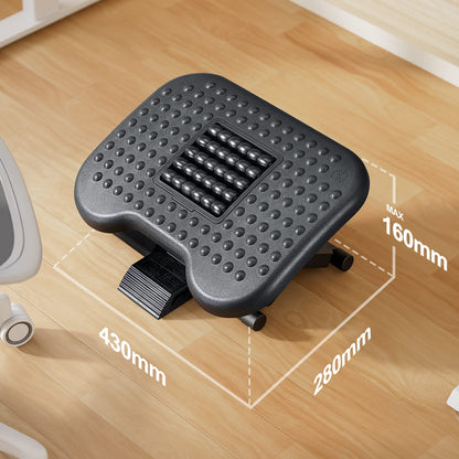 HUANUO Foot Rest, Foot Rest Under Desk with Massage Function, Adjustable Angle & 3 Different Height Positions, Non-Slip Foot Stool for Office & Home
