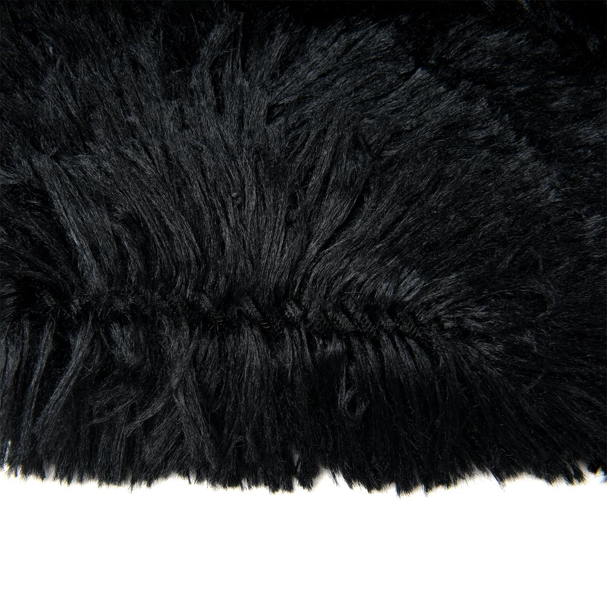 Faux Fur Christmas Tree Skirt,Large Luxury Tree Skirt with Snowflake Sequin, Christmas Decorations Holiday Thick Plush Tree Xmas Ornaments (Black, 24 Inch)