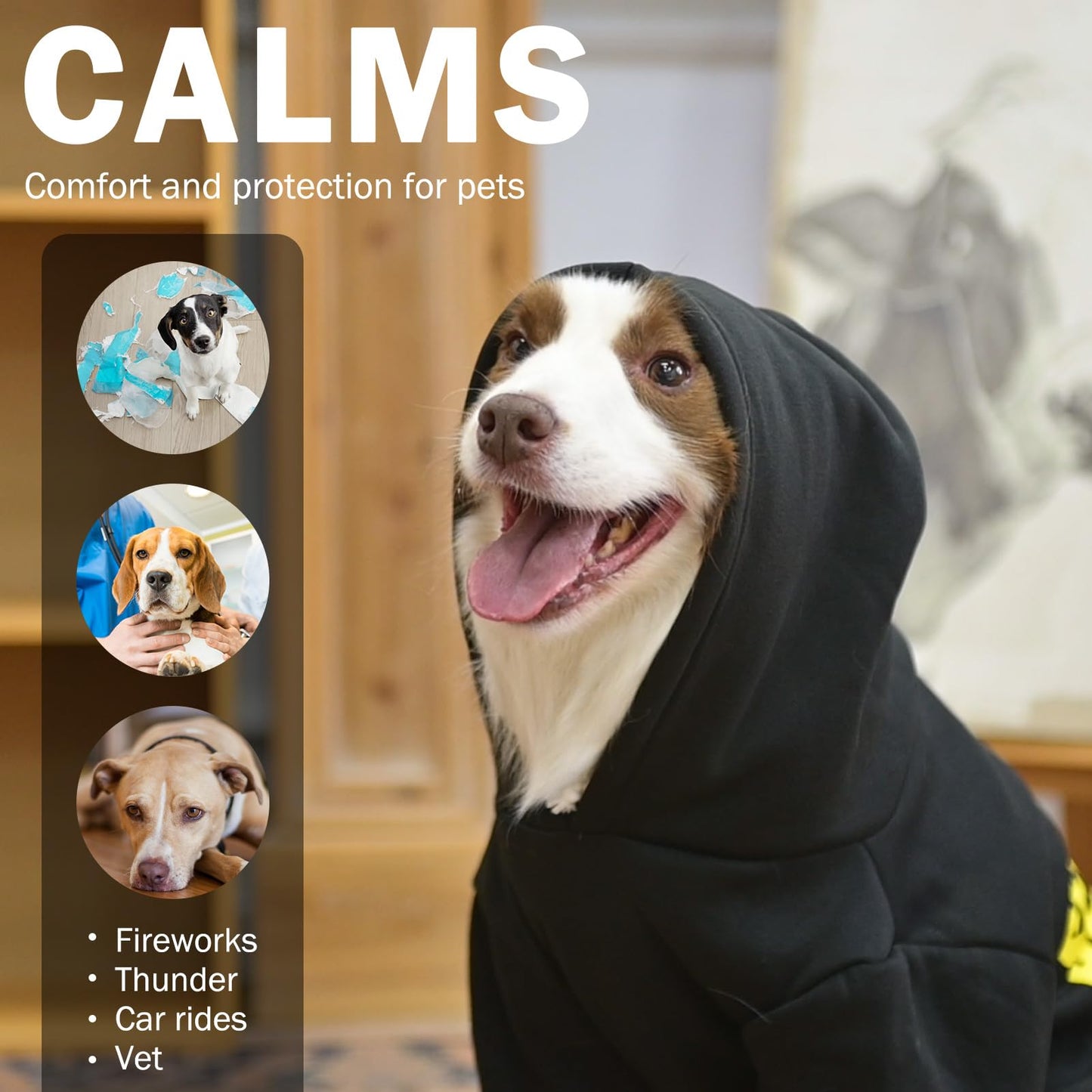 SCENEREAL Security Hoodie Sweaters for Small Medium Large Dogs, Halloween Costume Brushed Fleece Clothes With Hat, Soft Warm Winter Coat With Leash Hole for All Weather, M
