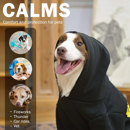 SCENEREAL Security Hoodie Sweaters for Small Medium Large Dogs, Halloween Costume Brushed Fleece Clothes With Hat, Soft Warm Winter Coat With Leash Hole for All Weather, M