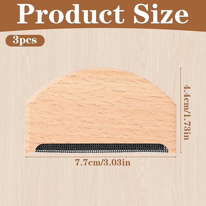3 Pcs Cashmere Comb, Sweater Combs to Remove Pilling, Portable Wooden Pilling