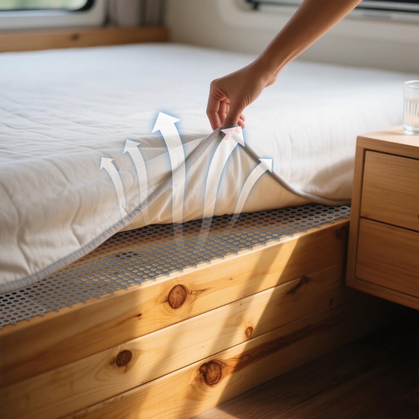 Plactic Mattress Underlay RV Mattress Underlay Moisture Barrier Under Mattress Pad for RV Boat Camper Creating The Bed Air Dry and Flow (King)