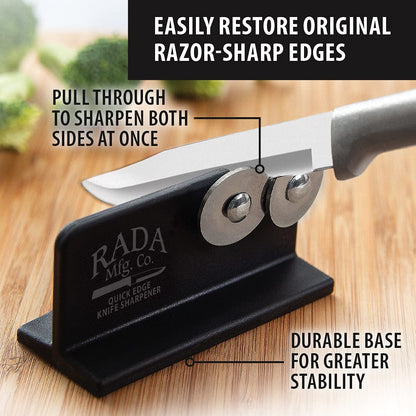 Rada Cutlery All-Star Paring Gift Set (S52) with Quick Edge Sharpener (R119), 6-Piece Knife Set and Knife Sharpener, Stainless Steel Blades, Silver Handle
