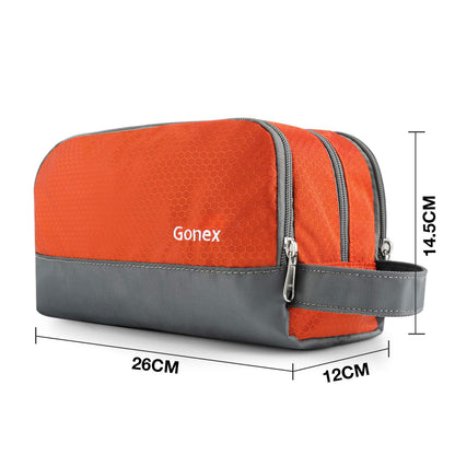 Gonex Men Toiletry Bag with Strap Sport Style Repellent Showerproof Nylon Orange