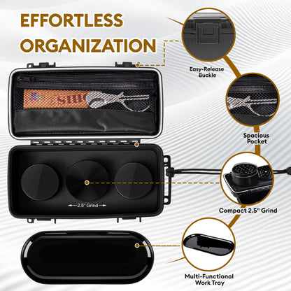 Anverion Smell Proof Bag, Odor Proof & Odorless Stash Box with Grind and Storage Tray, Waterproof Large Travel Storage Case, Home Organizer Container for Men Women, Gift for Women/Men