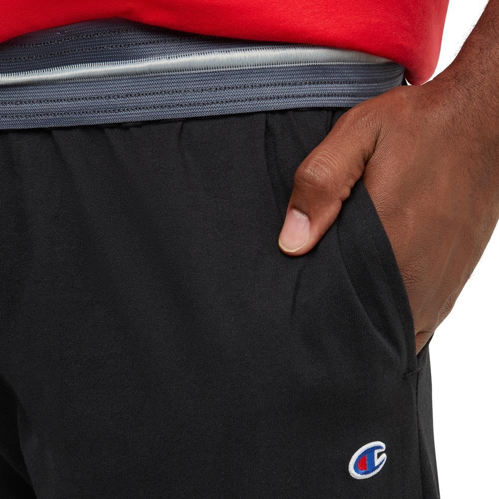 Champion Mens Pants, Everyday Cotton, Lightweight Open-hem Lounge For (Reg. Or Big & Tall) Pajama-bottoms, Black C Patch Logo, XX-Large US